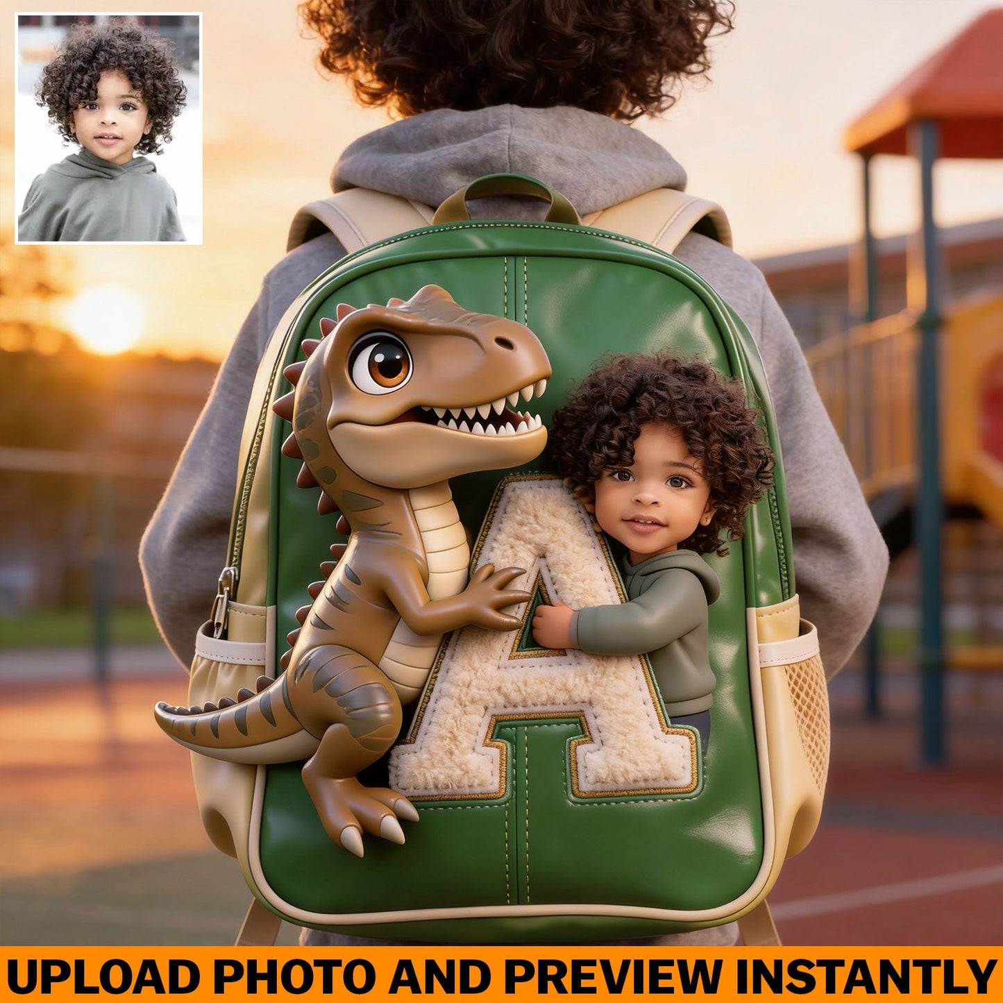 Hello Summer - Personalized Kid Changeable Leather Patch Backpack