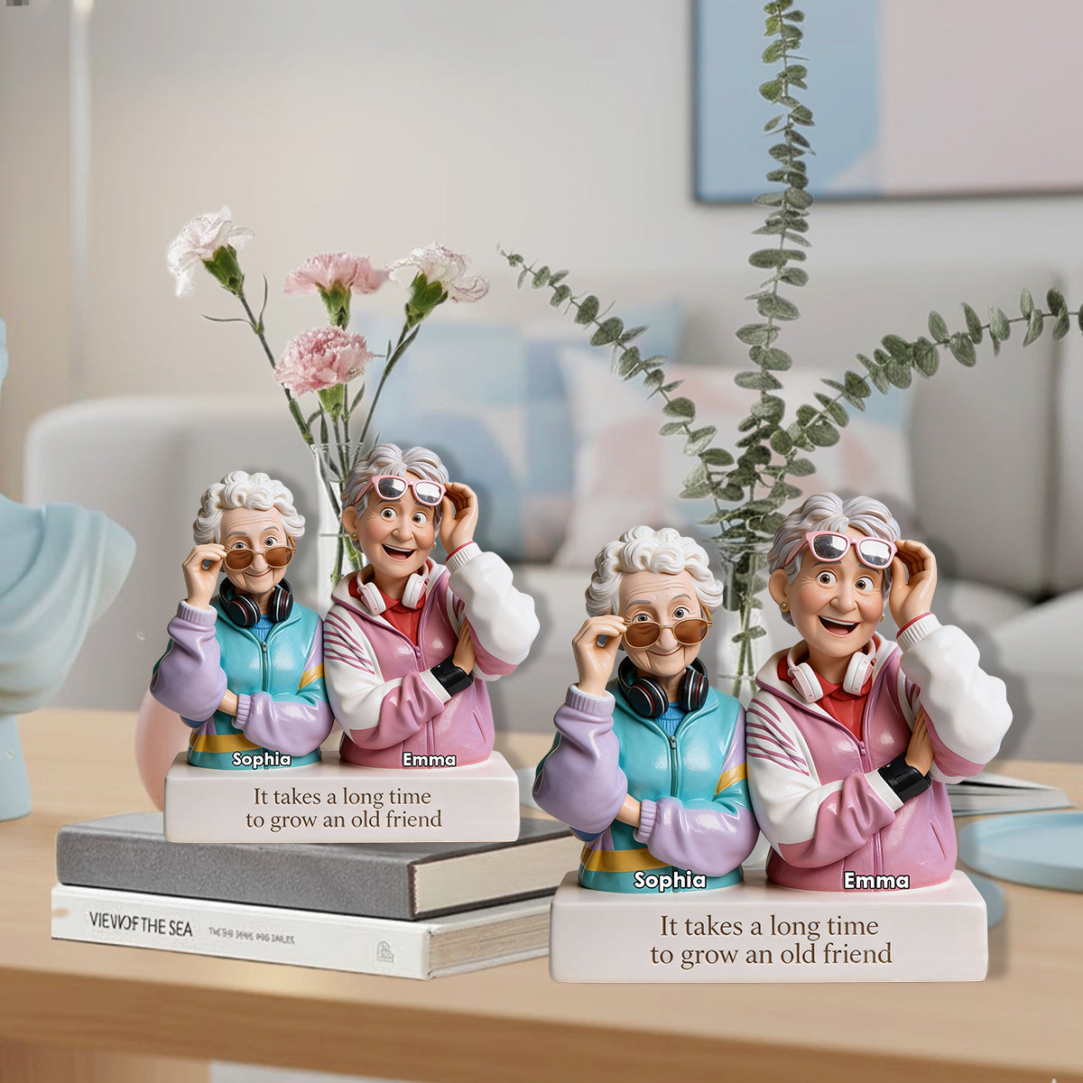 It Takes A Long Time To Grow An Old Friend - Personalized Bestie Custom Shape Acrylic Flower Vase