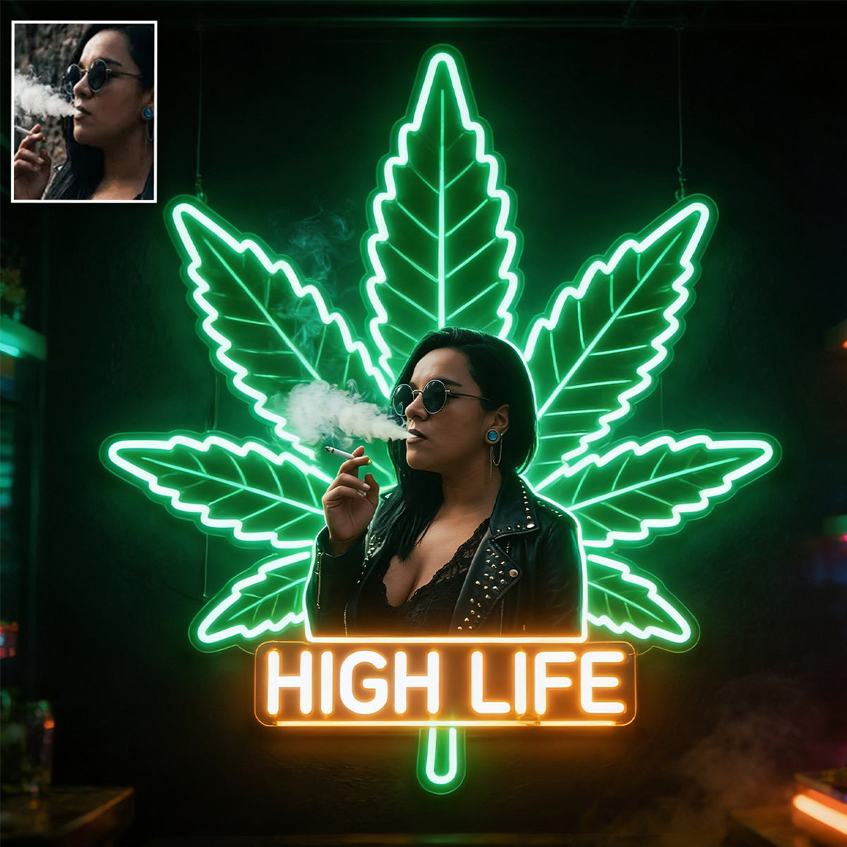 High Life Neon Light - Personalized Weed LED Light Acrylic Sign