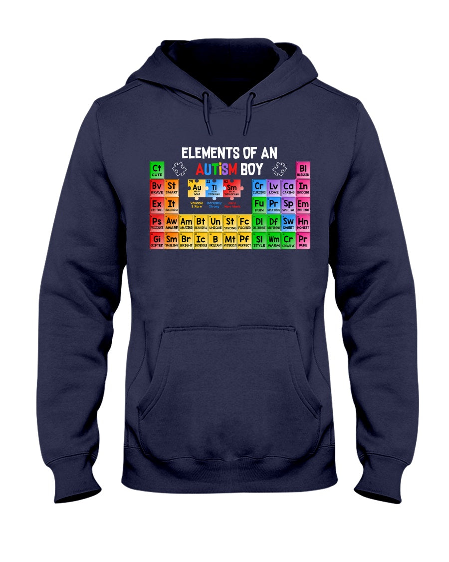 Elements Of An Autism Boy - Autism Awareness T-shirt and Hoodie 0520