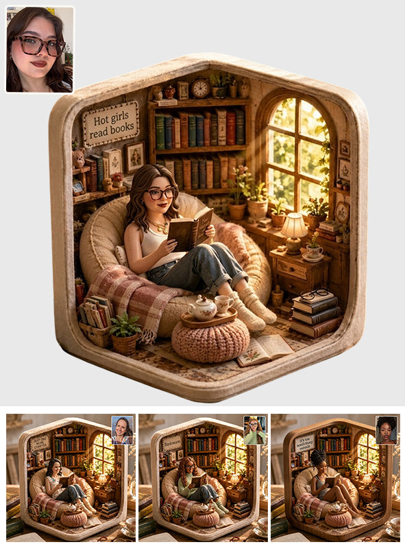 Just One More Chaper, Bookworm Gift - Personalized Book Custom Shaped Acrylic Plaque