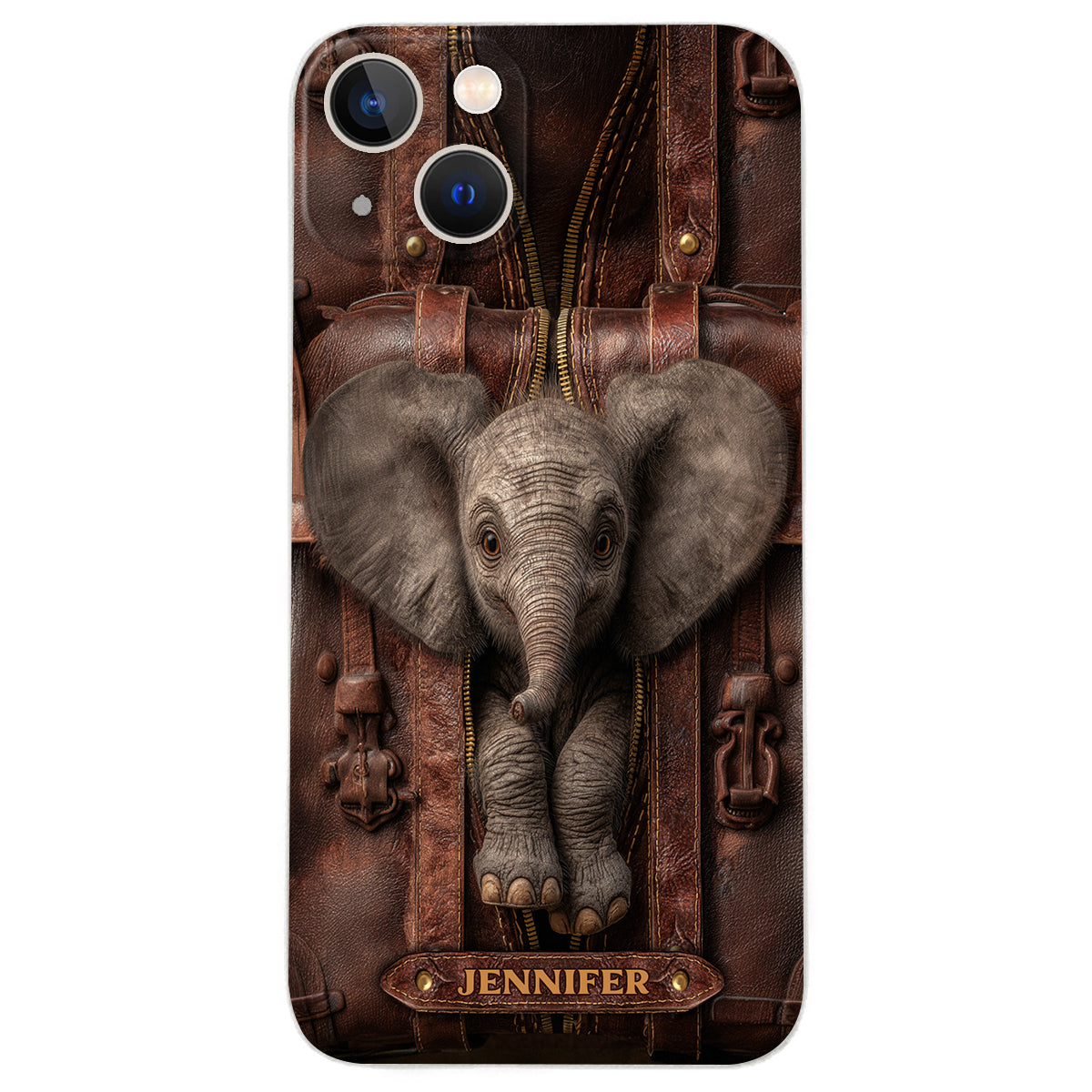Just A Girl Who Loves Elephant - Personalized Elephant Leather Phone Case