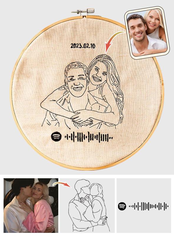 I Love You Forever - Personalized Couple Spotify Embroidery