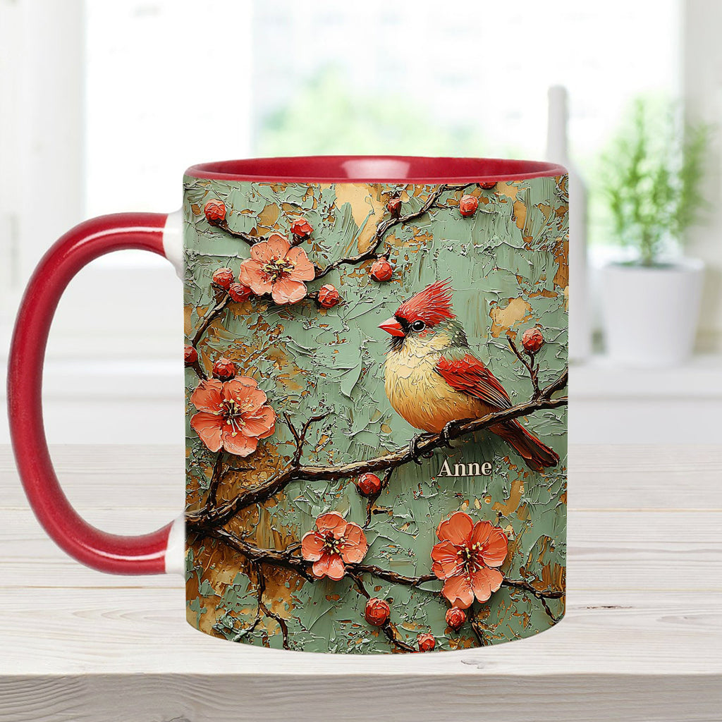 Beautiful Cardinals - Personalized Accent Mug