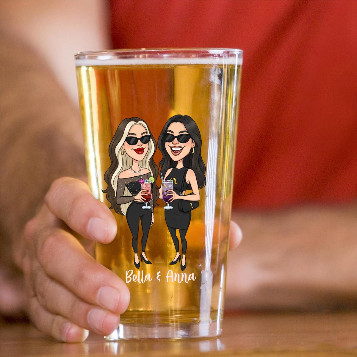 Another Year Of Bonding Over Alcohol - Personalized Bestie Beer Glass