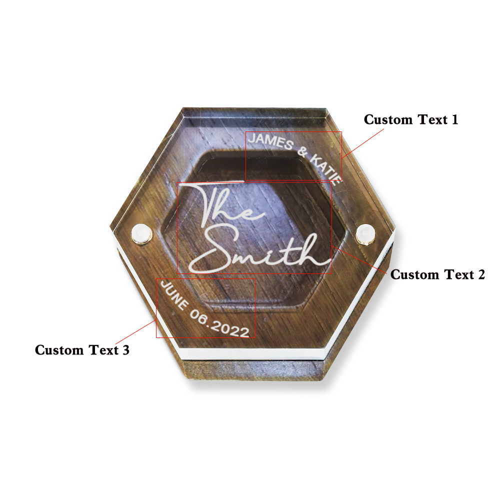 Custom Text - Personalized Layer Acrylic And Wooden Ring Box