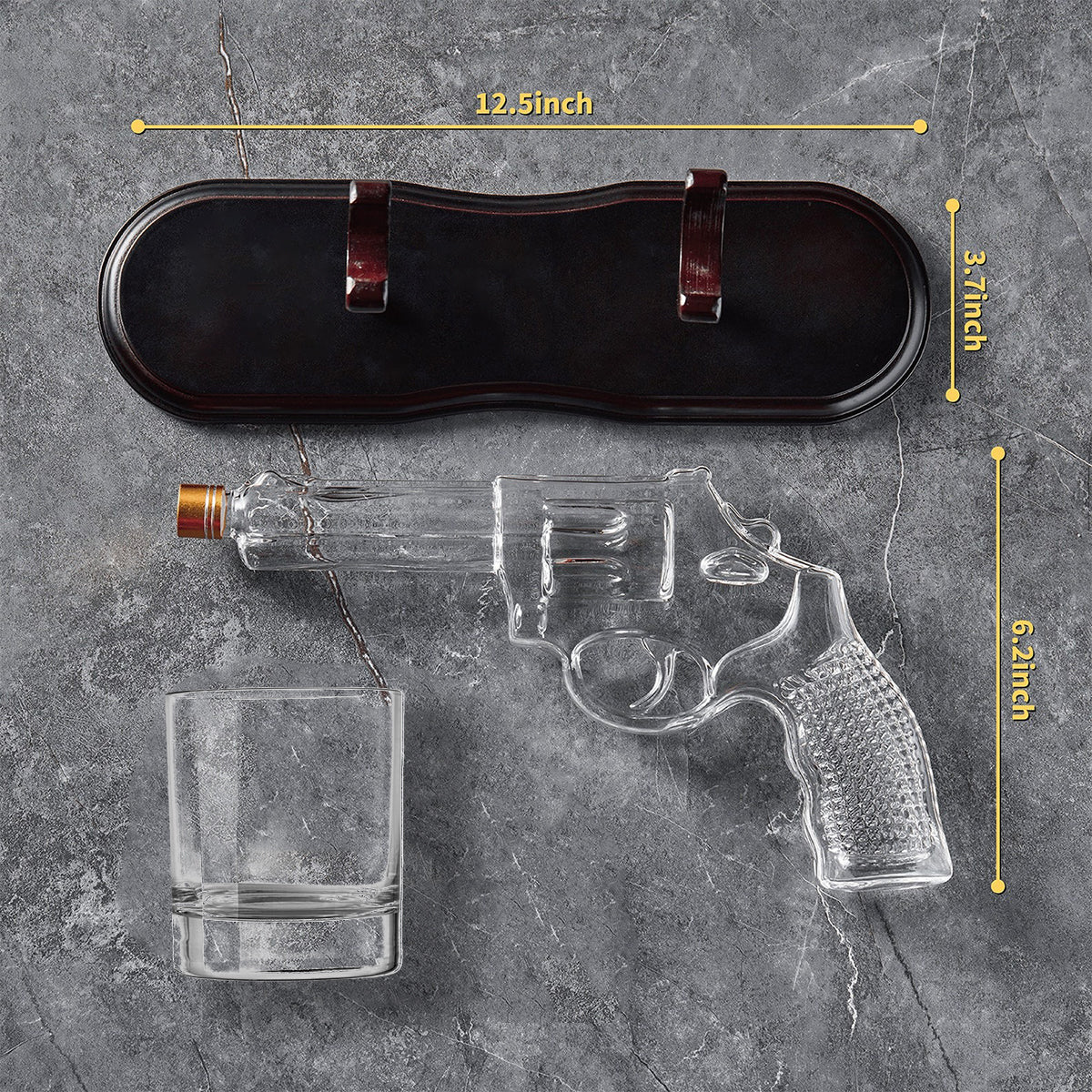 Honor Serve Protect - Personalized Police Officer Gun Decanter With Whiskey Glass