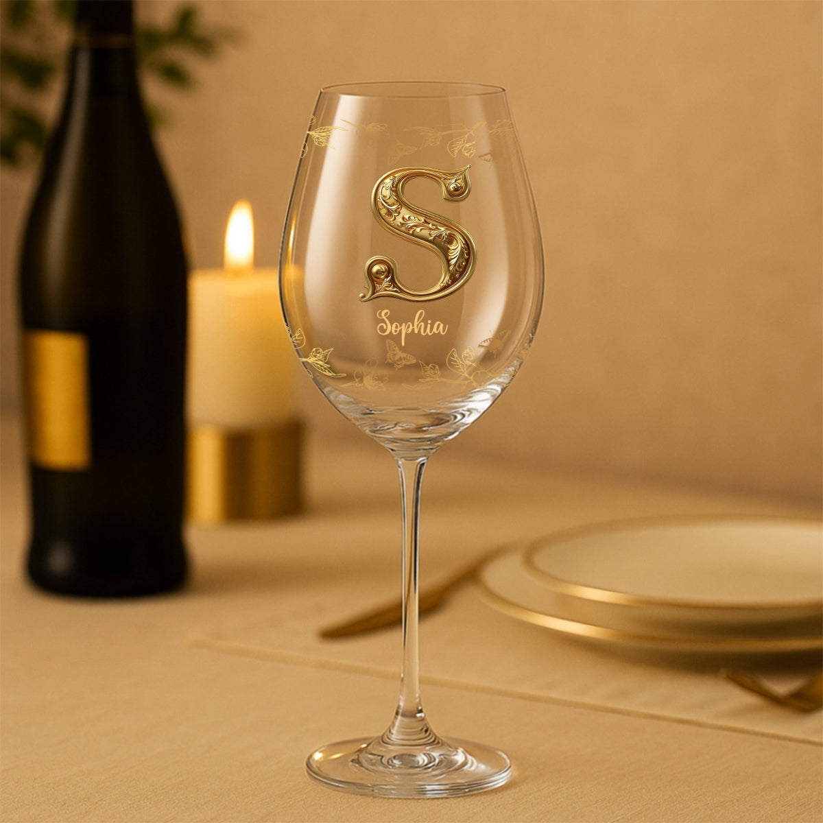 Besties Forever - Personalized Bestie Wine Glass With Long Stem