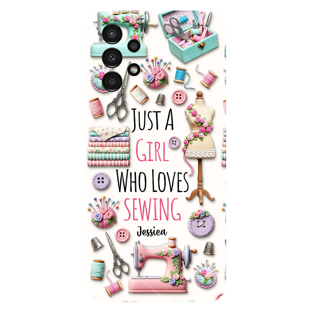 Just A Girl Who Loves Sewing - Personalized Sewing Full Print Phone Case