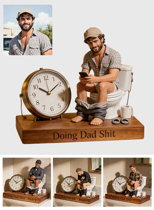 Custom Any Photo - Personalized Father Desk Clock Plaque