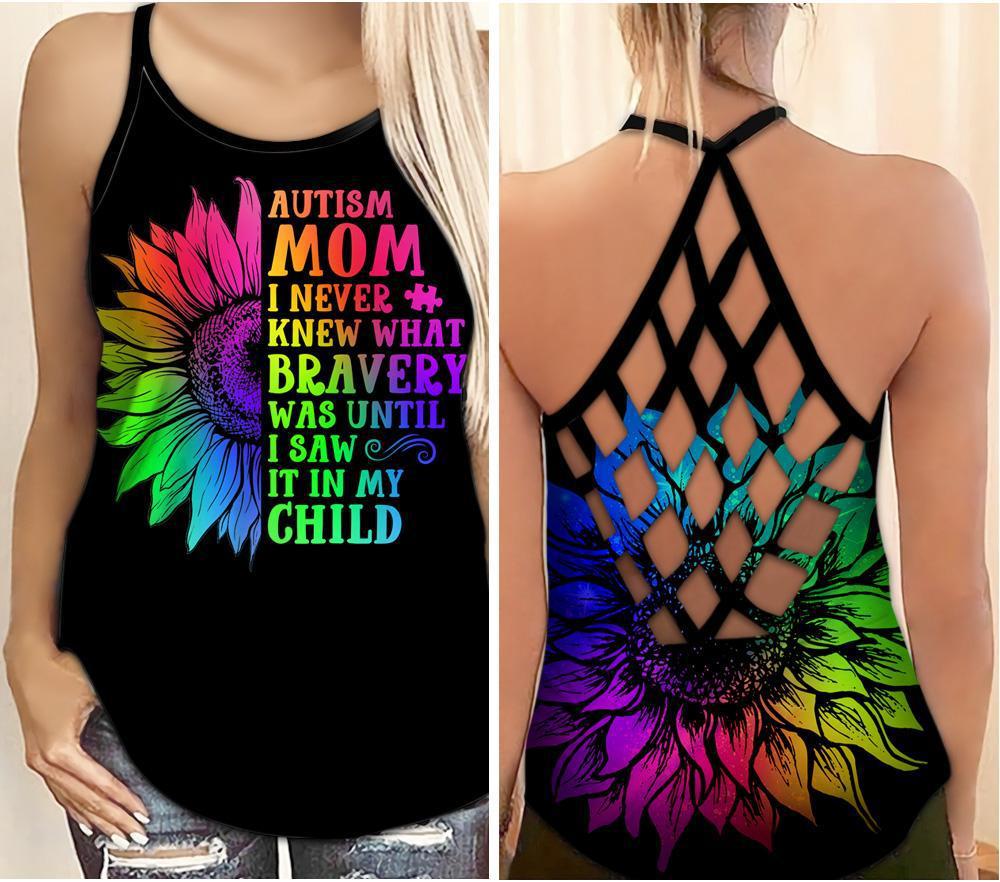 Autism Awareness Autism Mom - Cross Tank Top 0921