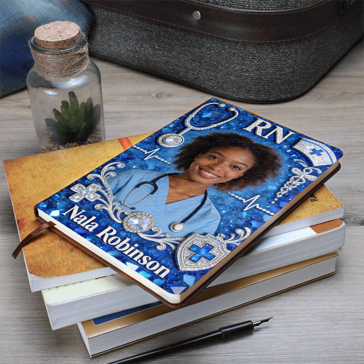 Custom Nurse Notebook - Personalized Nurse Leather Journal