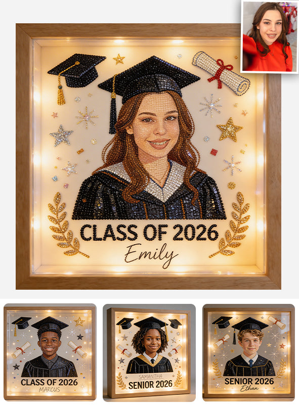 Class Of 2026 - Personalized Graduation Wooden Frame LED Light
