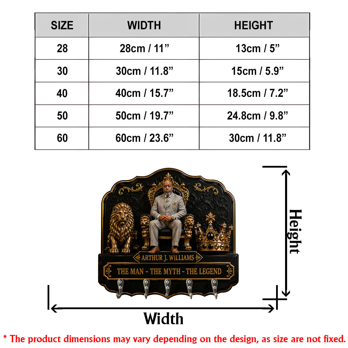 Any Photo The King - Personalized African American Custom Shaped Hanging Rack