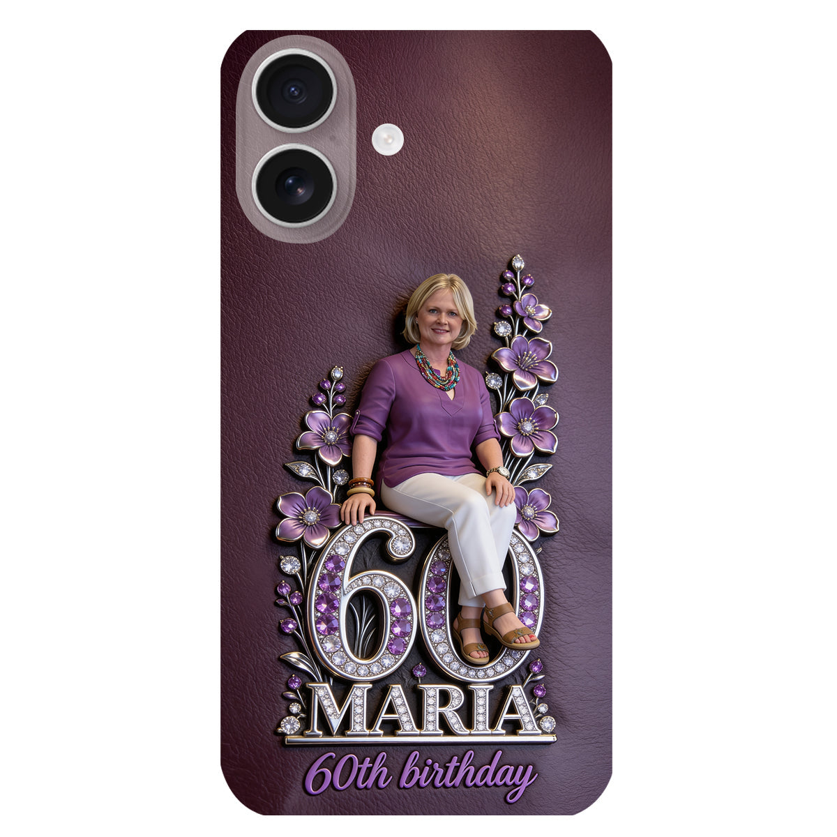 Custom Any Photo Perfect Gift For Mom, Grandma - Personalized Birthday 3D Embossed Leather Phone Case