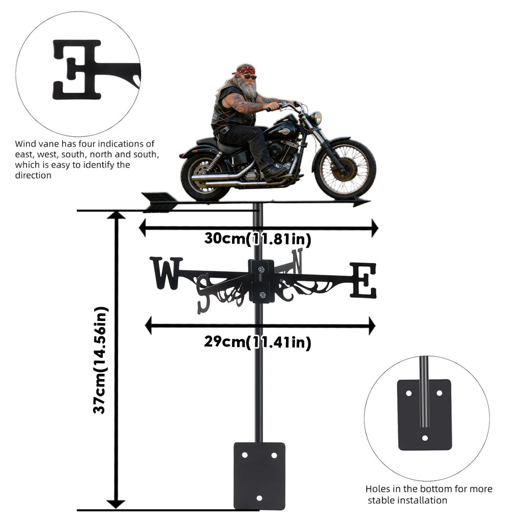 Biker Gift, Motorbike Lovers Gift - Personalized Biker Weather Vane