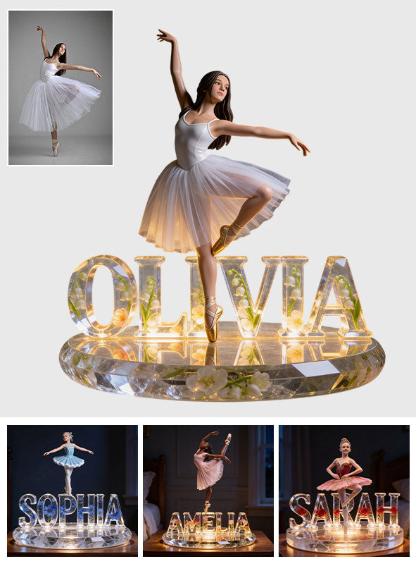 Ballerina & Floral - Personalized Ballet Acrylic LED Night Light