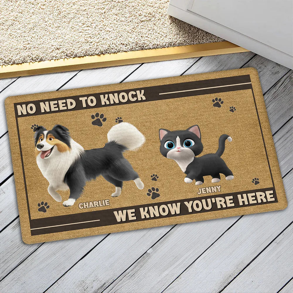 Custom Dog and Cat Doormat, Fun Pet-Themed Home Décor and Gift