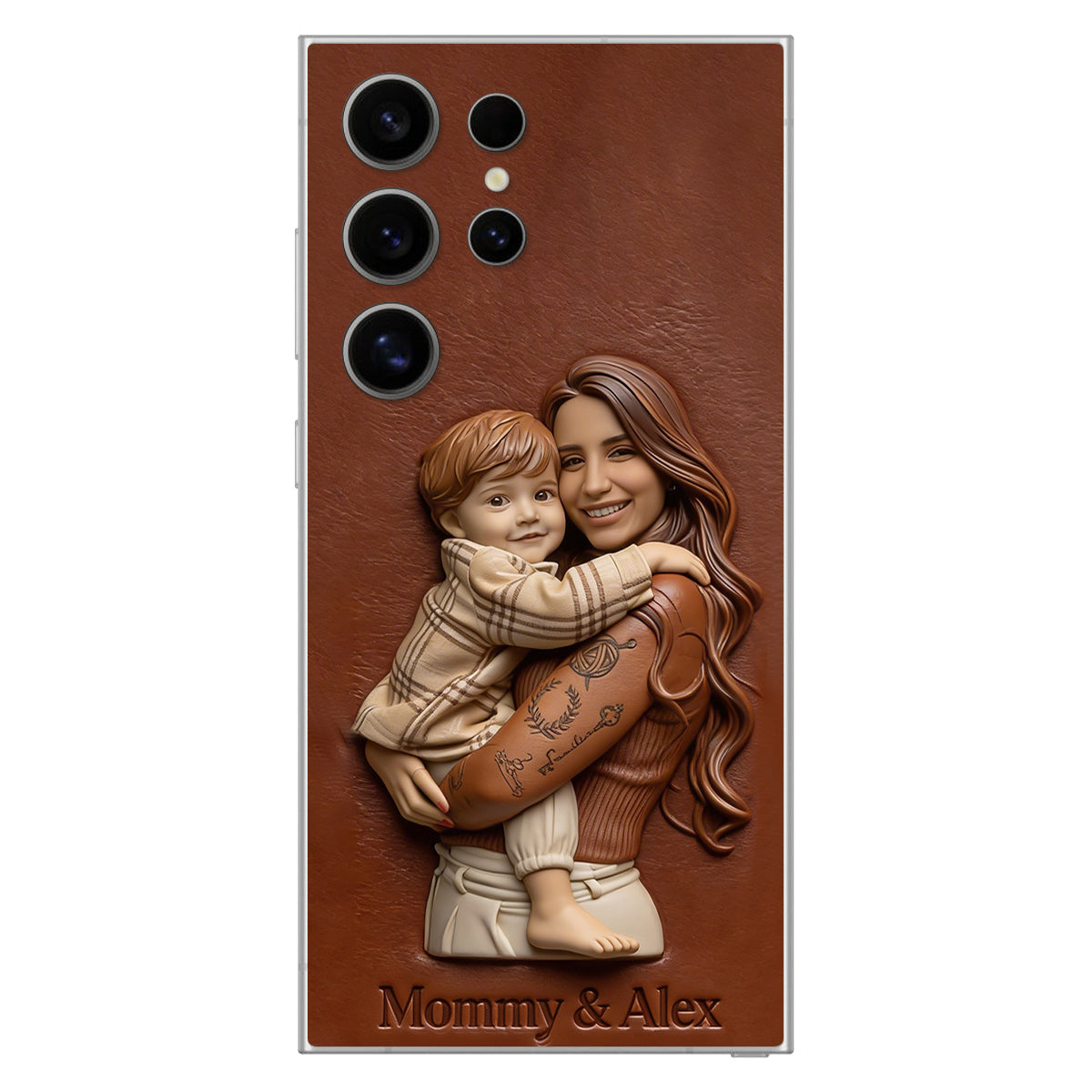 Custom Any Photo Gift For Mom, Grandma - Personalized Mother Leather Phone Case