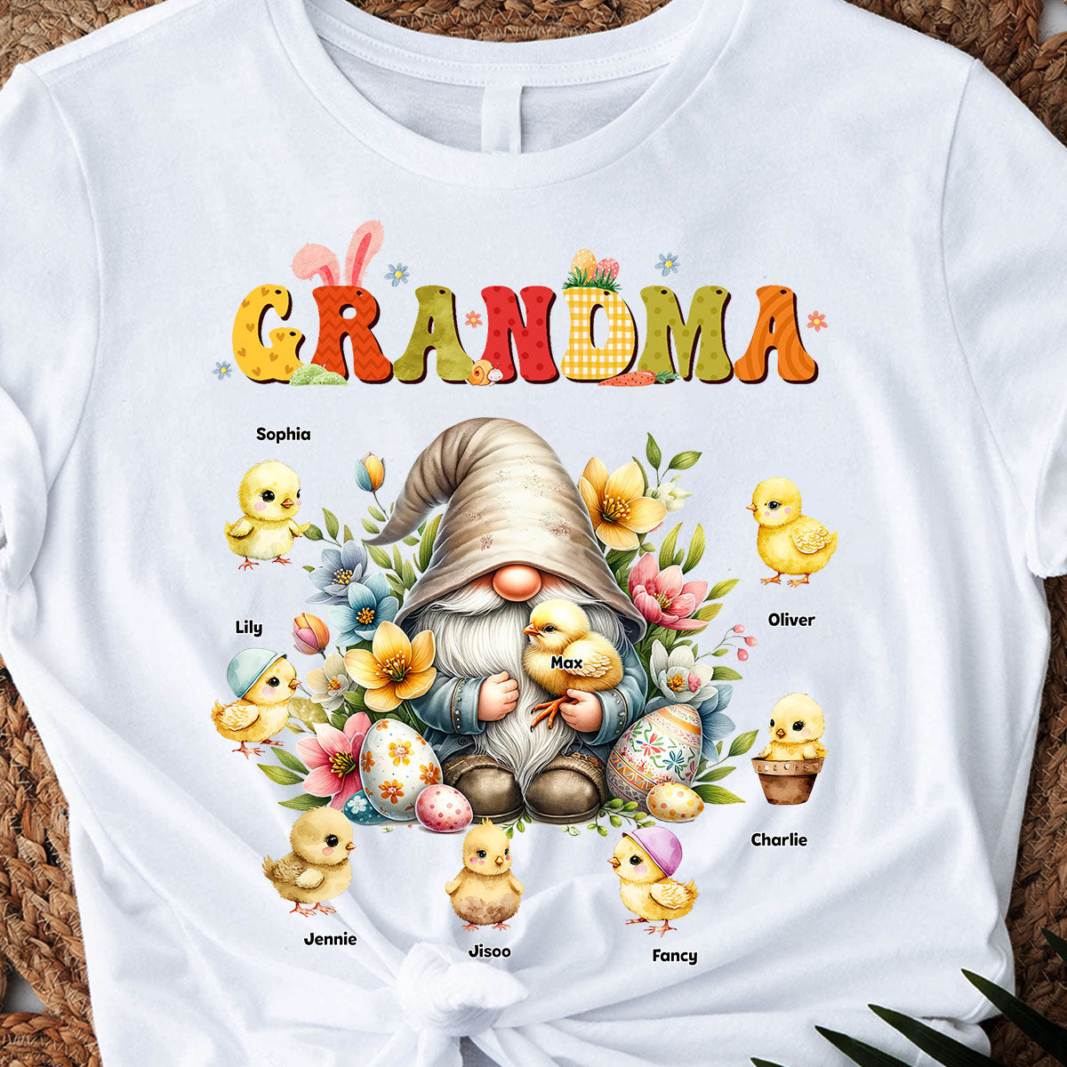 Gift For Grandma Easter Gnome - Personalized Grandma T-shirt And Hoodie
