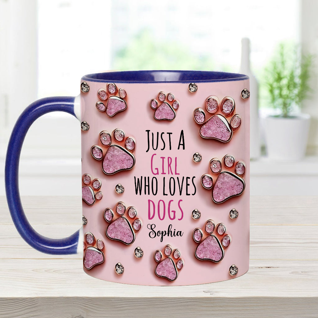 Just A Girl Who Loves Dogs - Personalized Dog Accent Mug