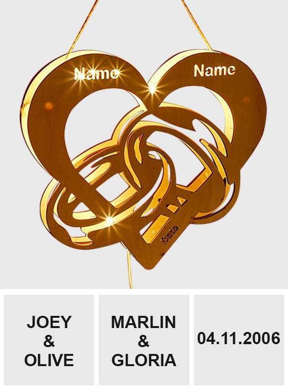 Forever In My Heart - Personalized Couple Heart Lamp