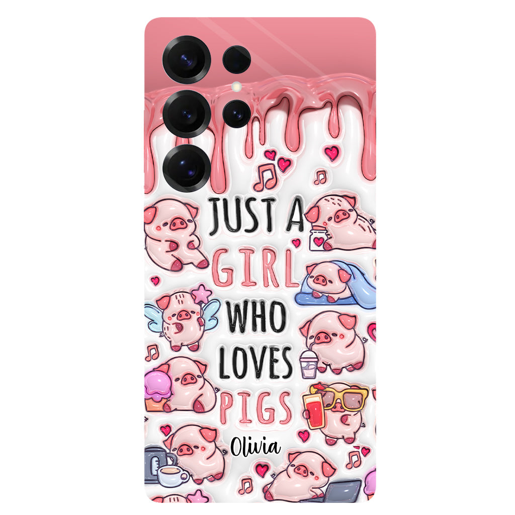 Just A Girl Who Loves Pigs - Personalized Pig Lover Full Print Phone Case