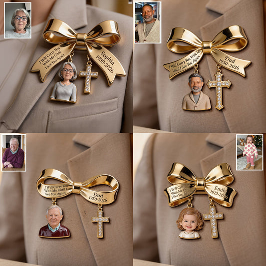 I Will Carry You With Me - Personalized Memorial 3D Embossed Enamel Pin