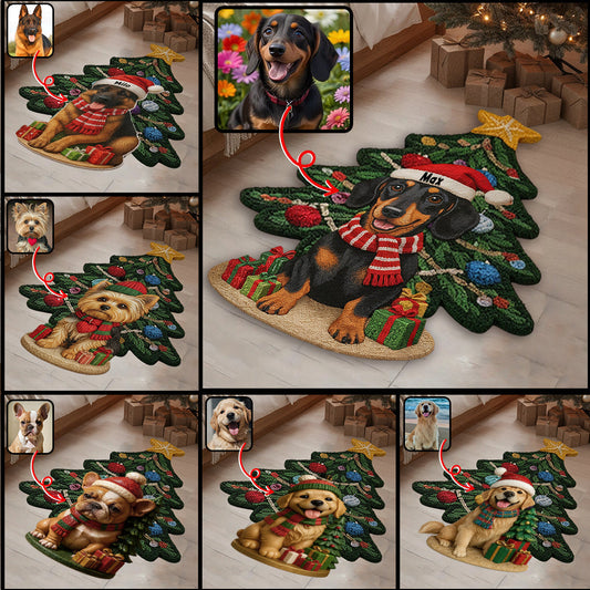 Christmas Dog - Personalized Dog Non-Slip Tufted Rug