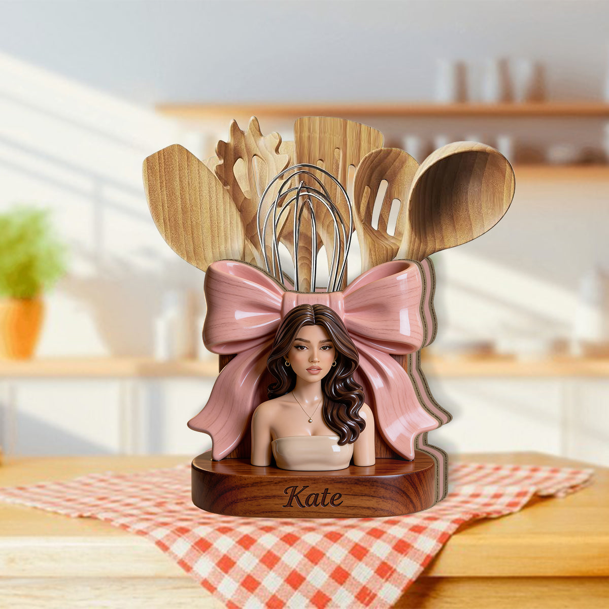Custom Any Photo, Love Makeup - Personalized Makeup Wooden Desk Organizer