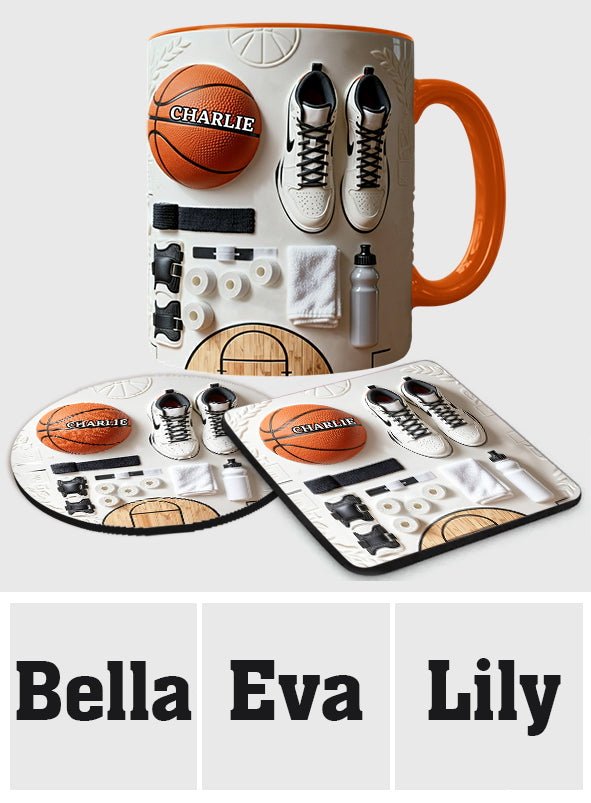 Love Basketball - Personalized Basketball Accent Mug & Coaster