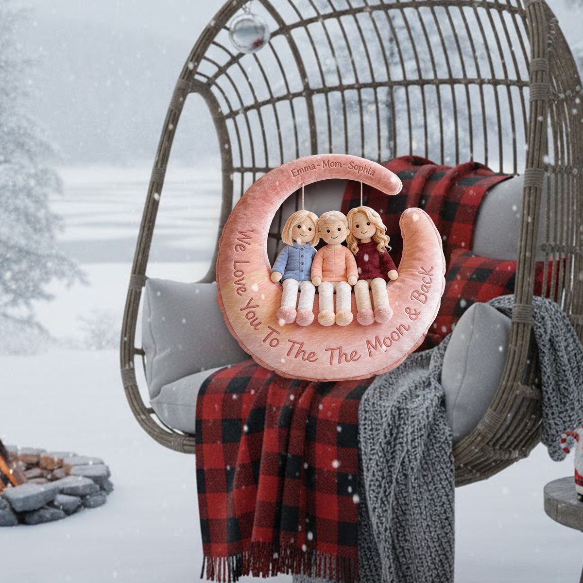 I Love You - Personalized Mother Premium Faux Fur Pillow