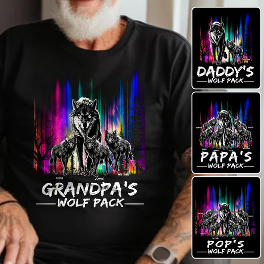 Grandpa's Wolf Pack - Personalized Grandpa T-shirt And Hoodie