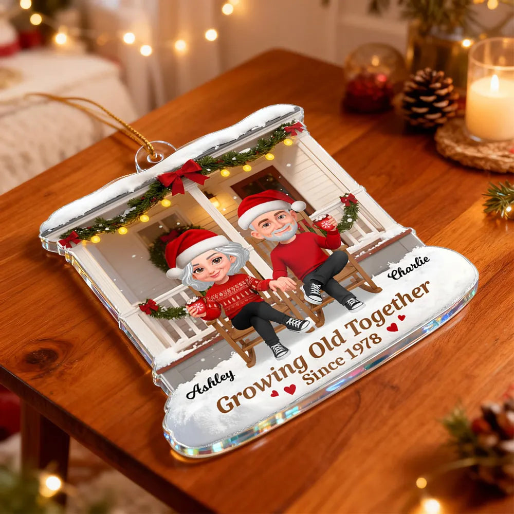 Acrylic Ornament Personalized Growing Old Together Couple Keepsake Warm Home Decor Gift for Partners