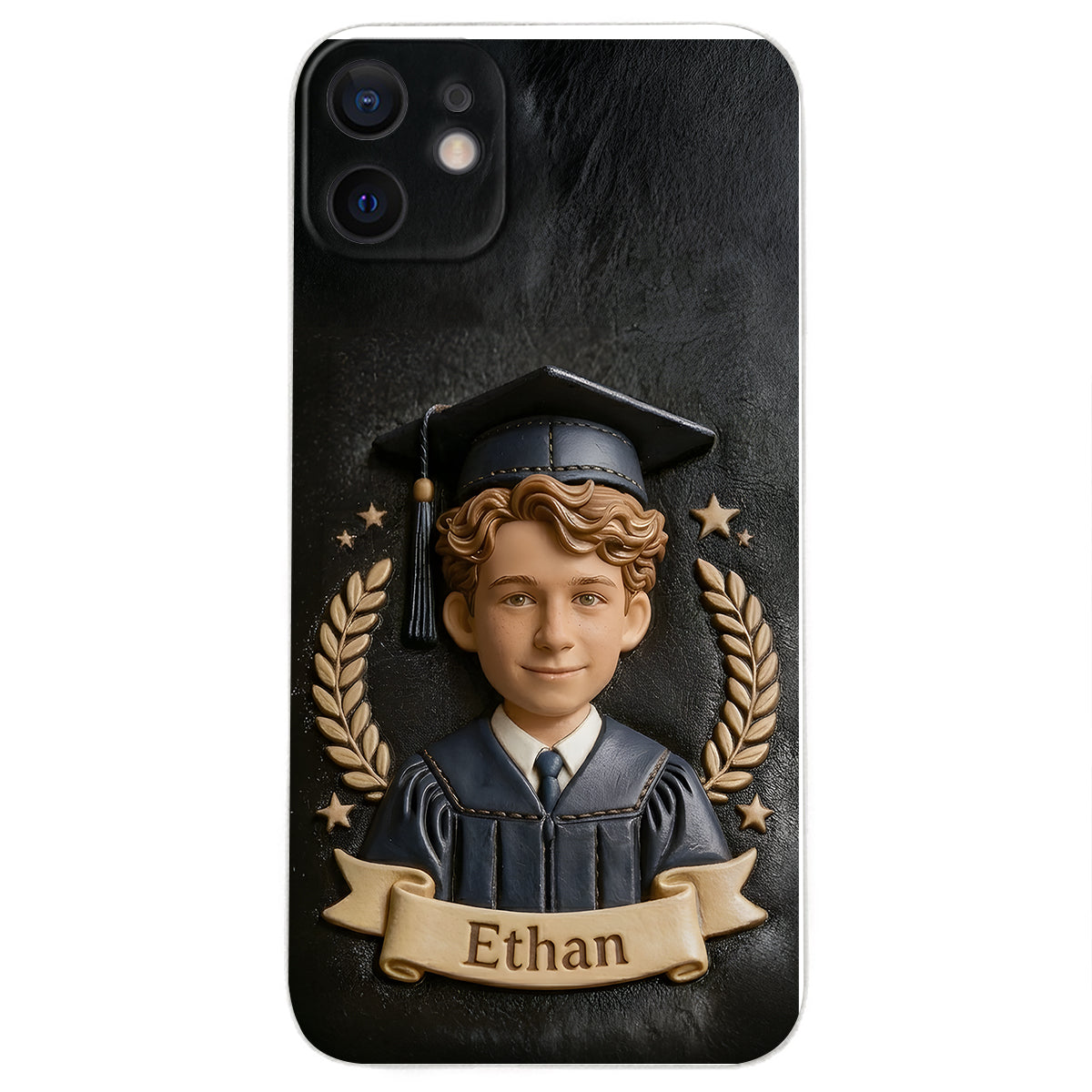 Graduation Gift - Personalized Graduation 3D Embossed Leather Phone Case