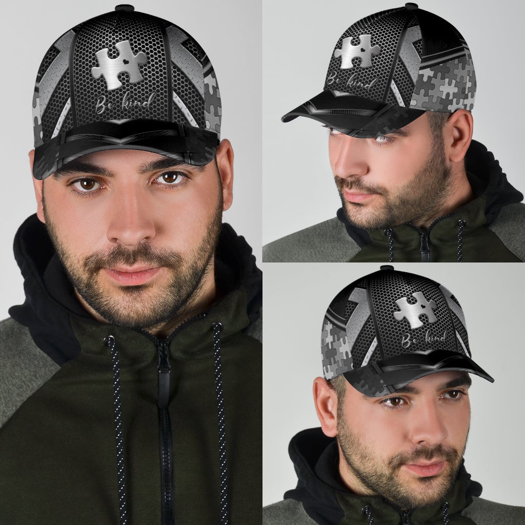 Autism Metal Pattern - Autism Awareness Classic Cap 0921