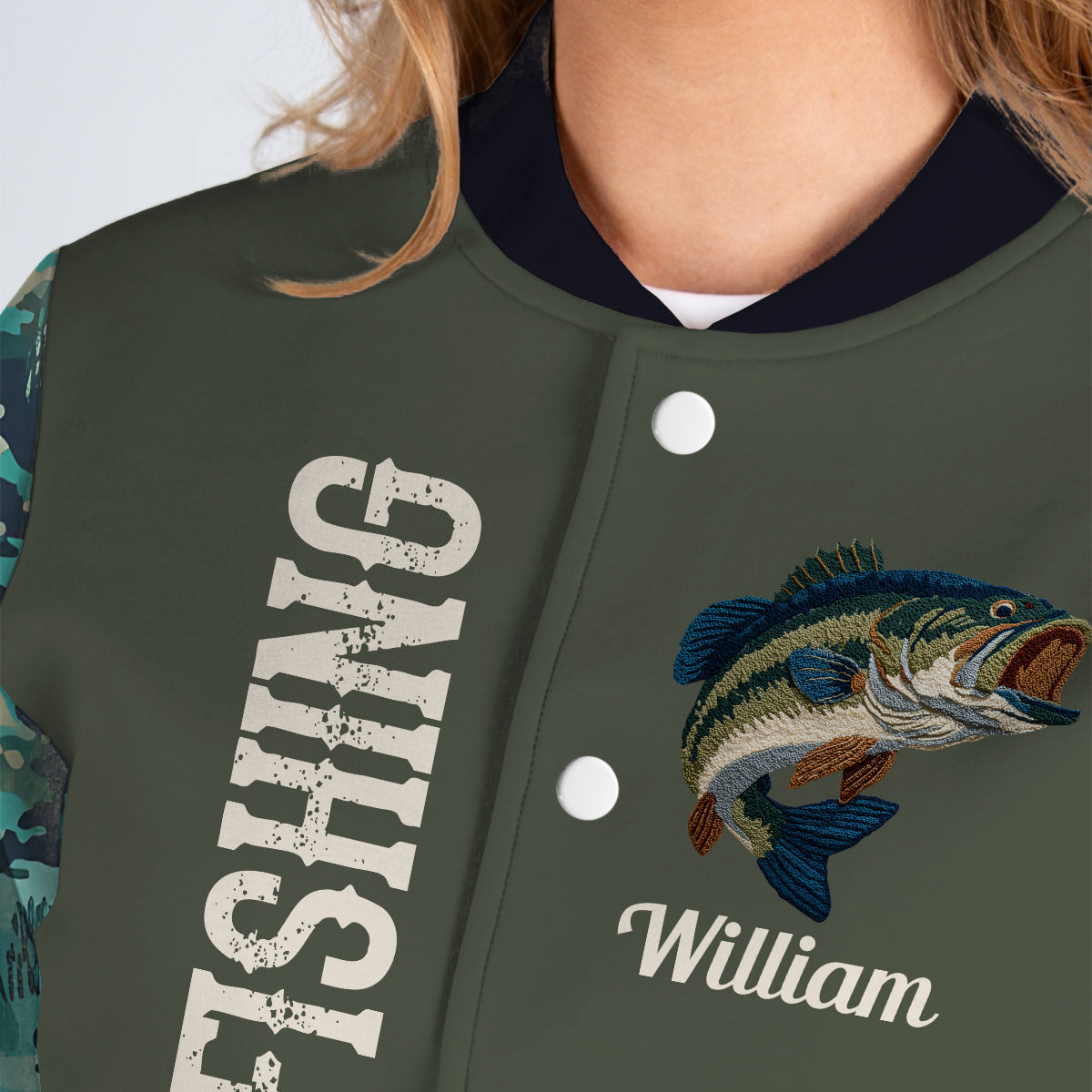 Cool Fishing - Personalized Fishing Varsity Jacket