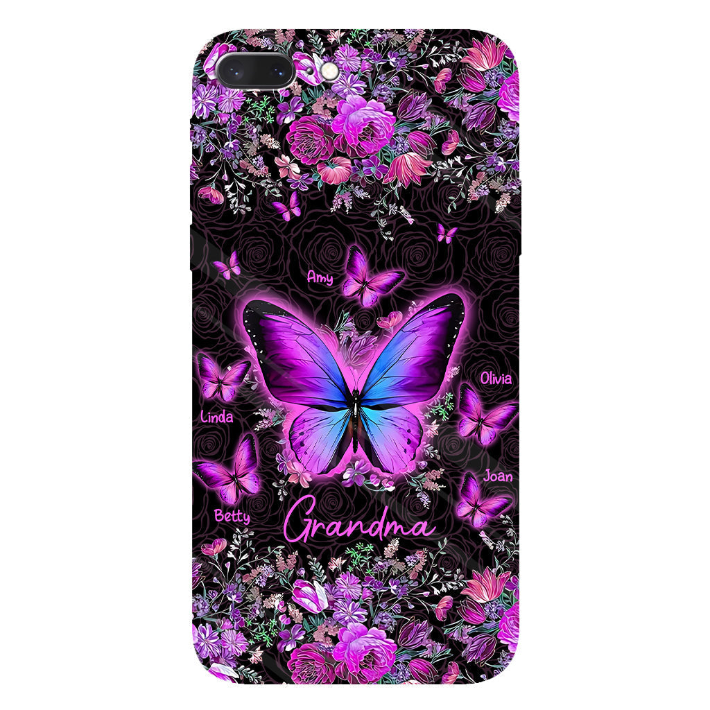 Grandma's Butterflies - Personalized Grandma Full Print Phone Case