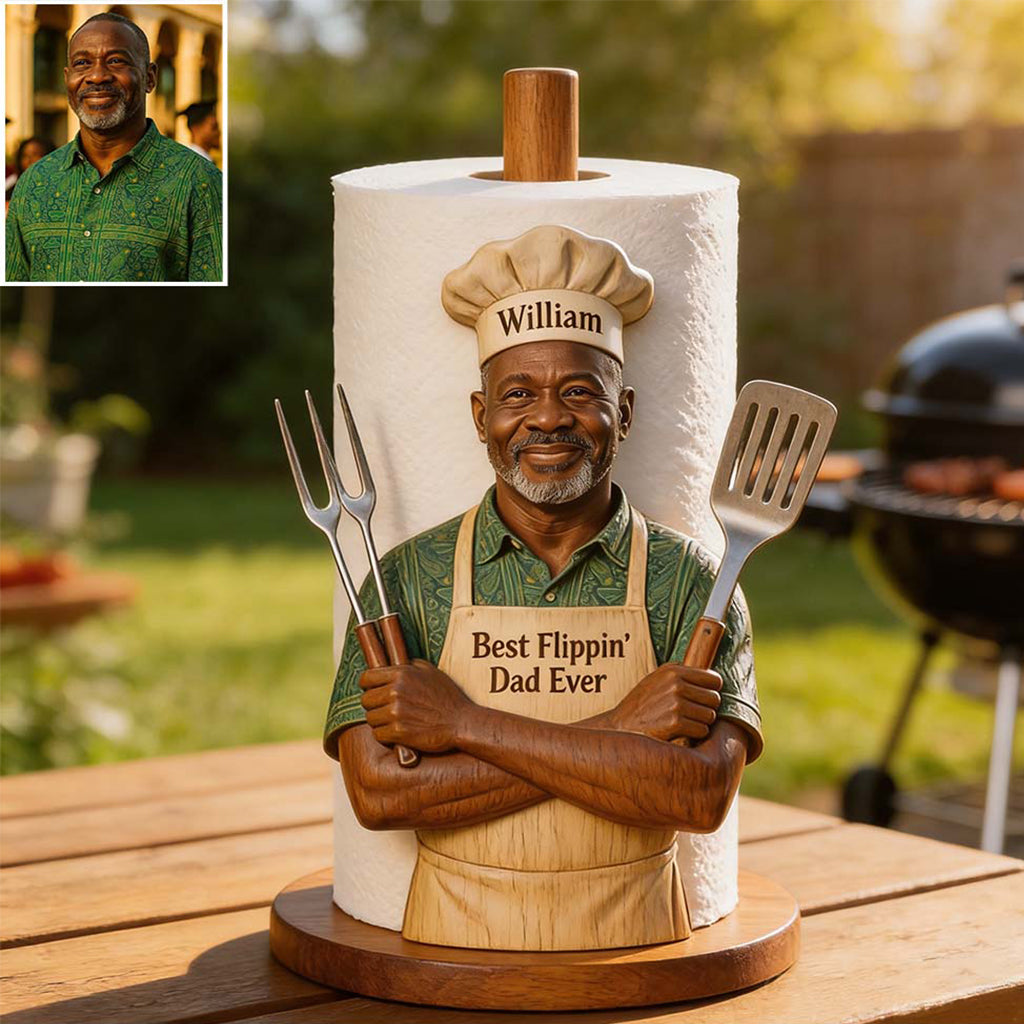 Best Flippin' Dad Ever - Personalized Father Paper Towel Stand
