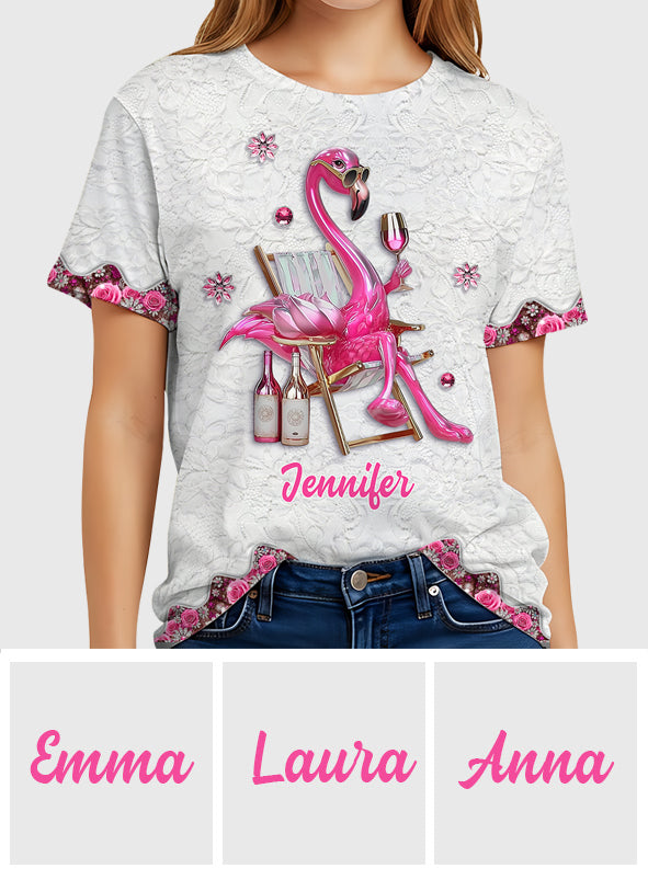 Be a Flamingo In a Flock of Pigeons - Personalized Flamingo All Over Shirt