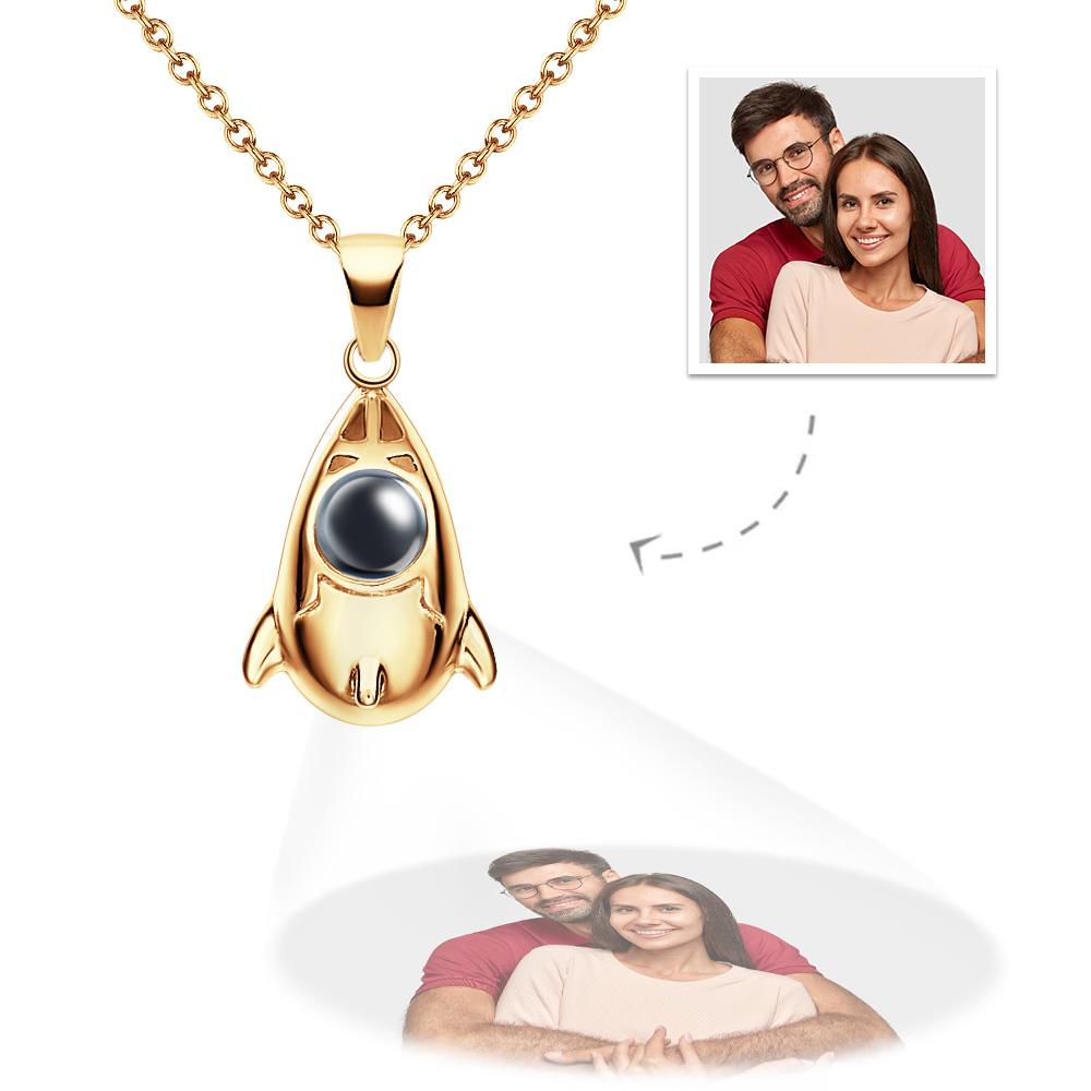 gift for anyone, who lost a loved one - Personalized Creative Rocket Projection Photo Charm