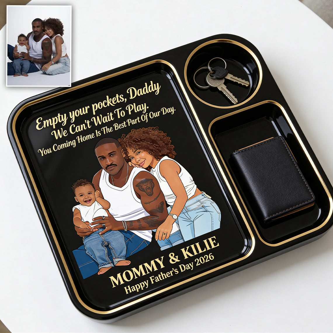 Father's Day Gift, Key & Wallet Tray - Personalized Father Catch-All Tray