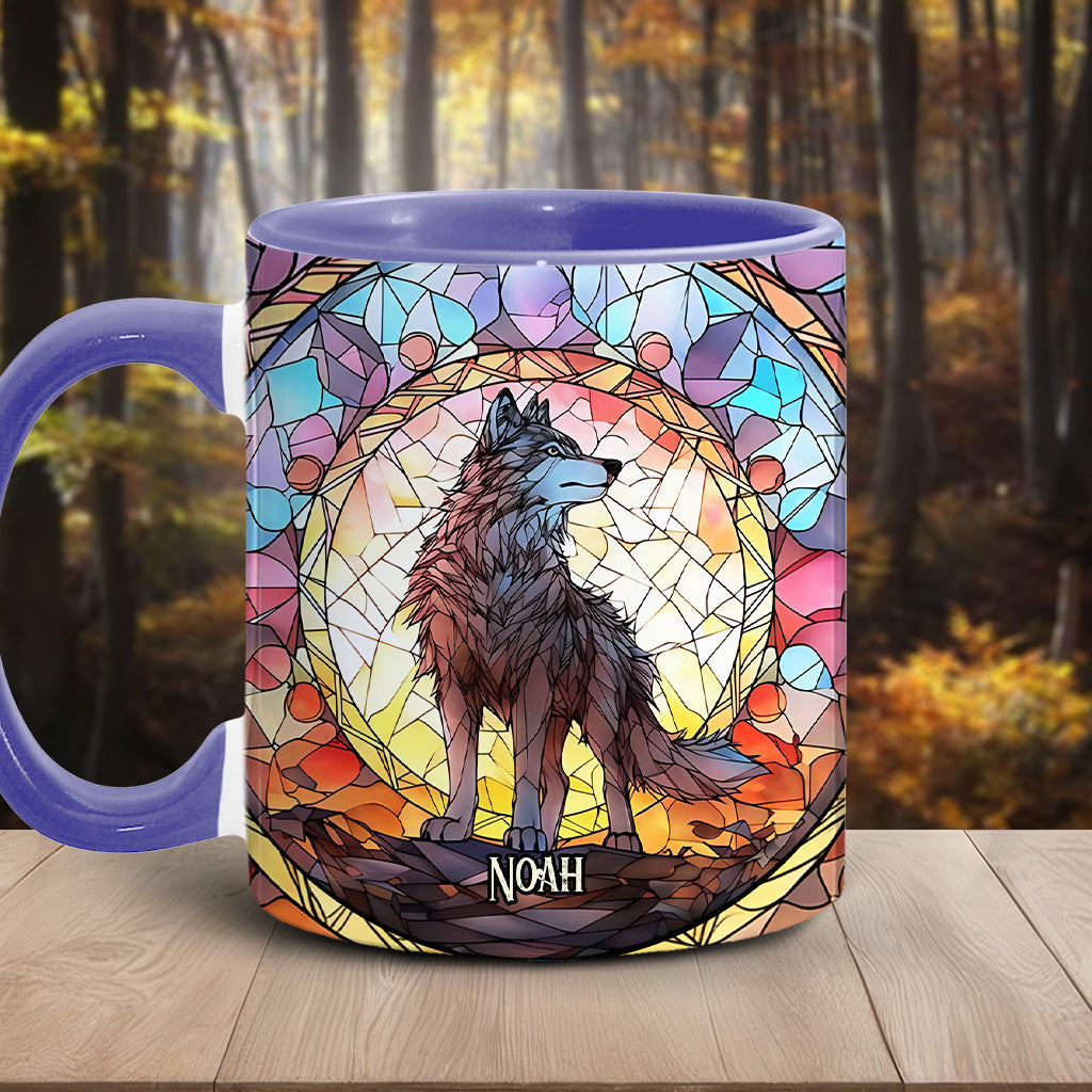 Fierce Spirit - Personalized Wolf Accent Mug