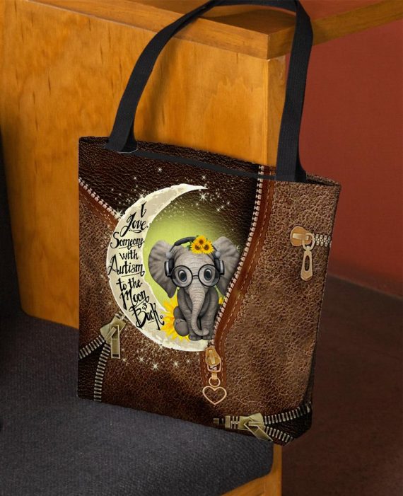 Autism Elephant Sunflower - Autism Awareness Tote Bag 0921