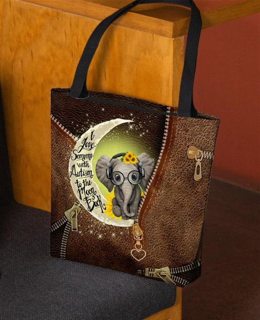 Autism Elephant Sunflower - Autism Awareness Tote Bag 0921