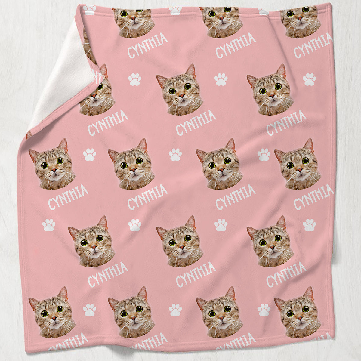 Custom Cat Face - Personalized Cat Blanket