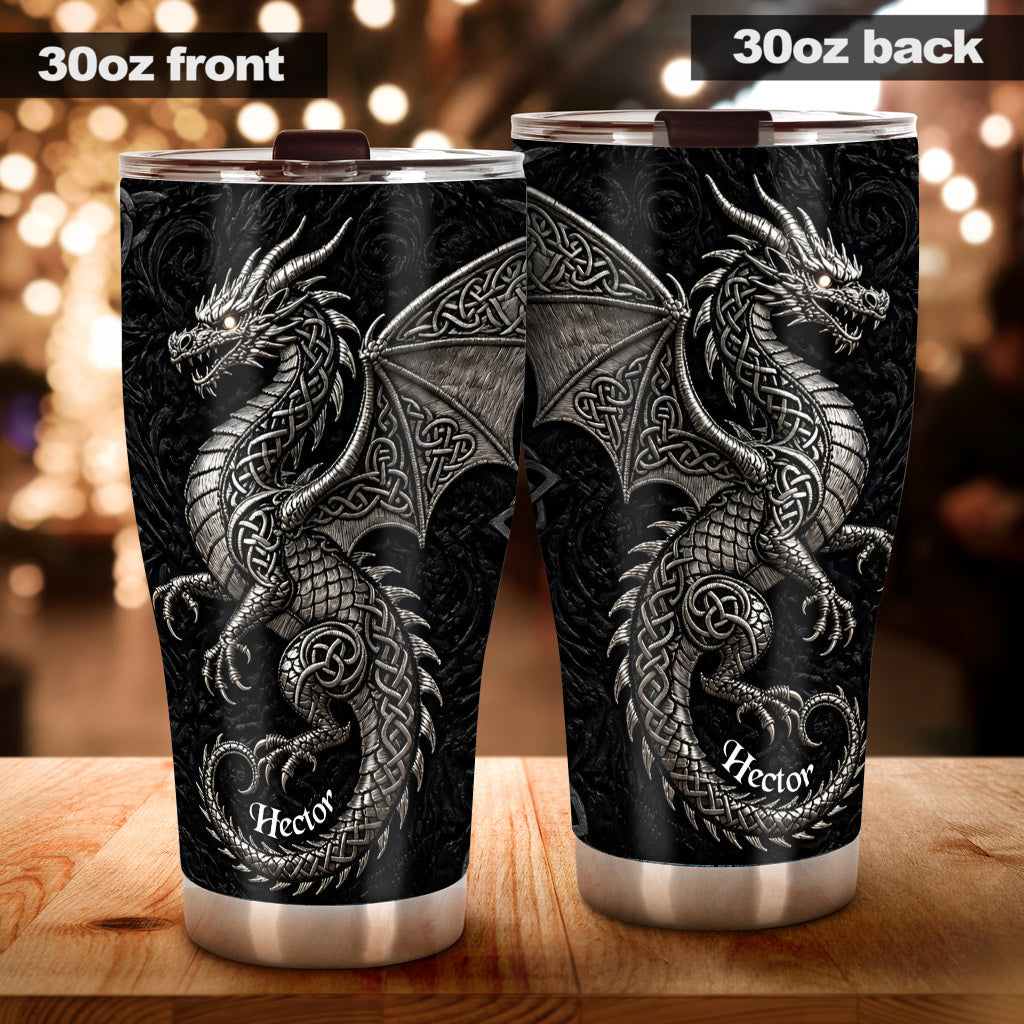 Celtic Knot Dragon - Personalized Dragon Tumbler