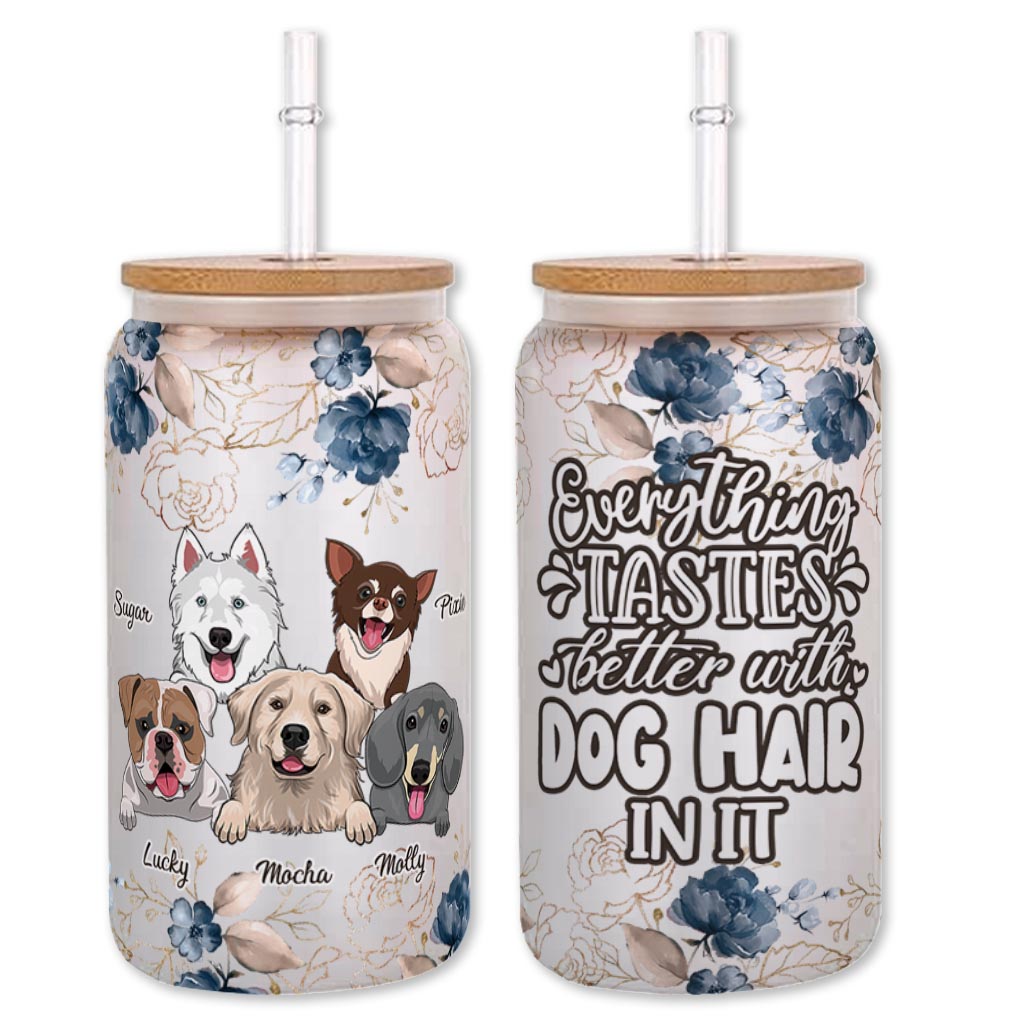 Everything Tastes Better - Cat gift for dog lover - Personalized Can Glass