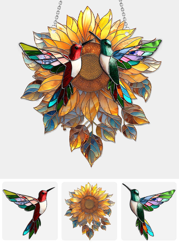Beautiful Hummingbirds Sunshine - Hummingbird Window Hanging Suncatcher Ornament