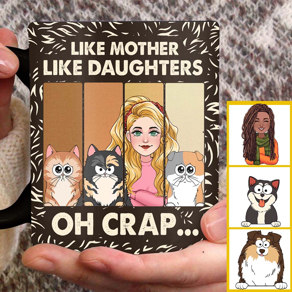 Like Mother Father Like Daughter Son Cats Dogs Pet Lover - Personalized Cat Mug